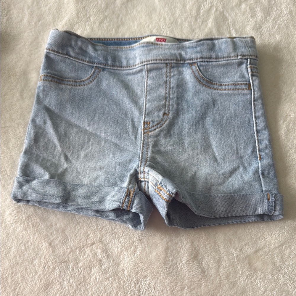 Levi's Blue Fitted Denim Shorts Raw Hem